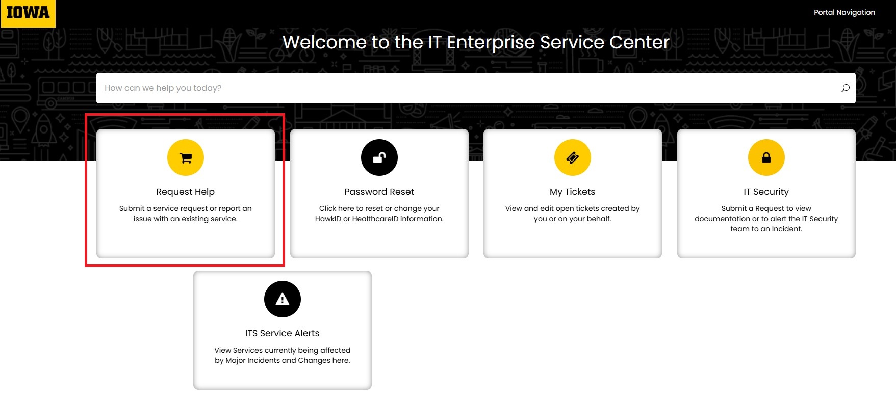 Self-Service Portal request 